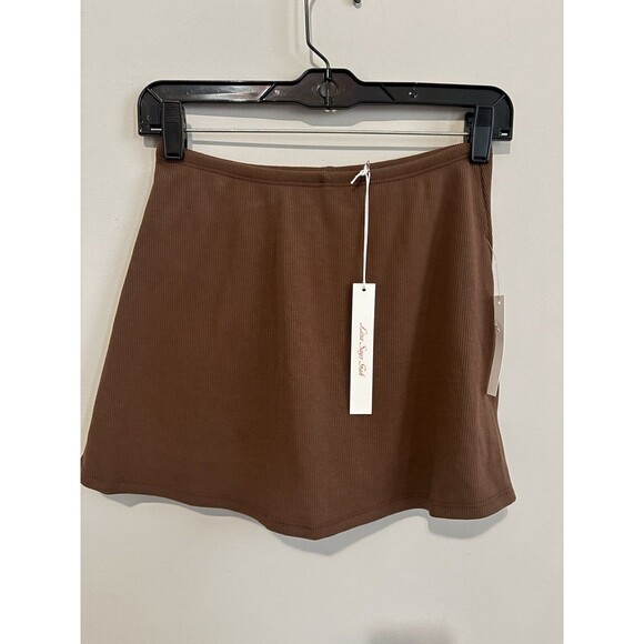 NWT Lisa Says Gah Darcy Skort Small Brown Ribbed - Picture 1 of 4